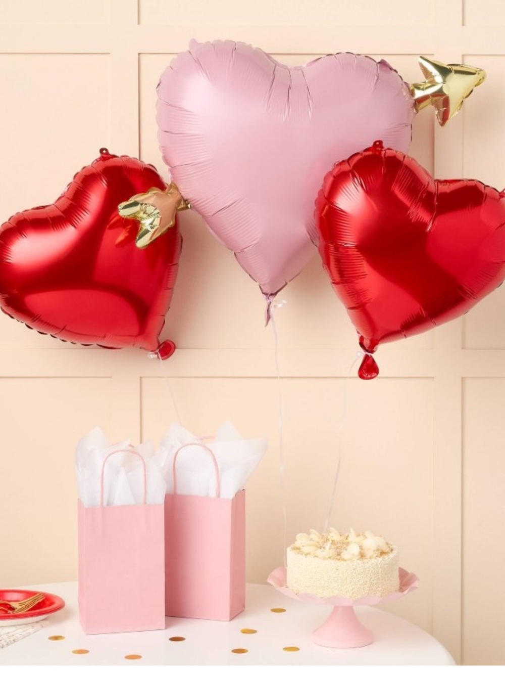🔵 3ct Helium Valentine's Day Foil Balloon Bundle with balloon weight -Spritz NEW